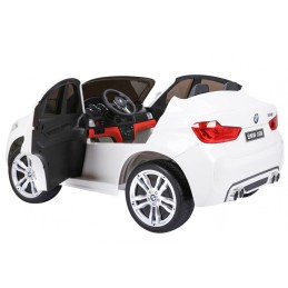BMW X6M XXL dla 2 dzieci Biały SUV + Pilot + Ekoskóra