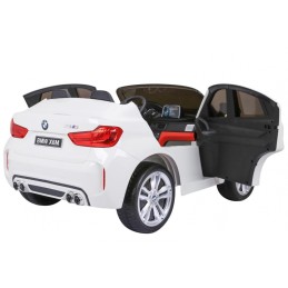 BMW X6M XXL dla 2 dzieci Biały SUV + Pilot + Ekoskóra