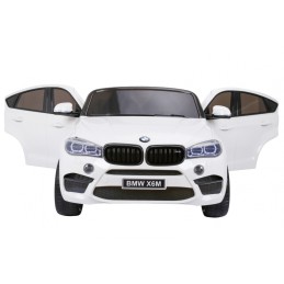 BMW X6M XXL dla 2 dzieci Biały SUV + Pilot + Ekoskóra