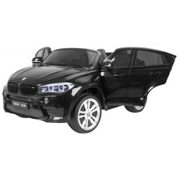 BMW X6M XXL dla 2 dzieci Czarny SUV + Pilot + Ekoskóra