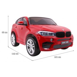 SUV BMW X6M XXL dla 2 dzieci Lakier Czerwony + Pilot + Ekoskóra