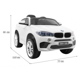 BMW X6M Elektryczne Autko dla dzieci, Biały SUV + Pilot