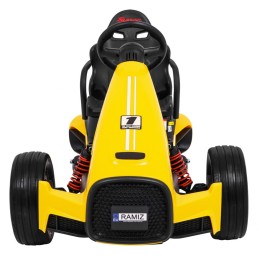 Gokart na akumulator Bolid XR-1 dla dzieci Żółty + Regulowana kierownica + Profilowane siedzenie