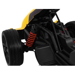 Gokart na akumulator Bolid XR-1 dla dzieci Żółty + Regulowana kierownica + Profilowane siedzenie