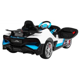 Bugatti Divo Autko na akumulator dla dzieci Biały + Pilot + EVA + Wolny Start + LED MP3