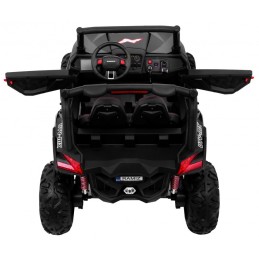 Buggy SuperStar dla dzieci Czarny + MP4 + Napęd 4x4 + Pilot + Bagażnik + LED + Blokada drzwi