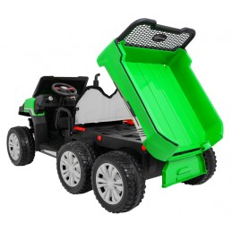 Autko Farmer Truck dla 2 dzieci Zielony + Napęd 4x4 + Pilot + Kiper + Audio LED