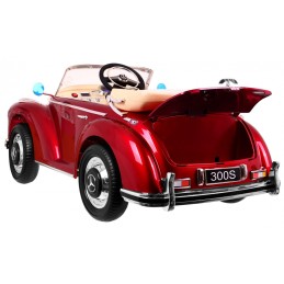 Mercedes Benz 300S Retro dla dzieci Lakier Czerwony + Pilot + EVA + Wolny Start + LED MP3