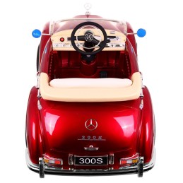 Mercedes Benz 300S Retro dla dzieci Lakier Czerwony + Pilot + EVA + Wolny Start + LED MP3