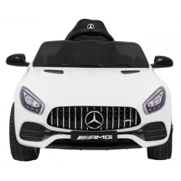 Mercedes Benz GT na akumulator dla dzieci Biały + Pilot + Wolny Start + MP3 LED