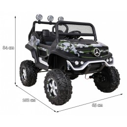 Mercedes Benz Unimog dla dzieci Lakier Moro + Napęd 4x4 + Pilot + Bagażnik + Wolny Start + MP3 LED