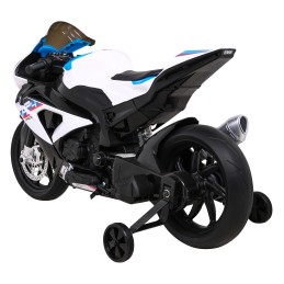 Motor BMW HP4 na akumulator dla dzieci Biały + Pomocnicze kółka + Wolny Start + EVA + MP3 LED