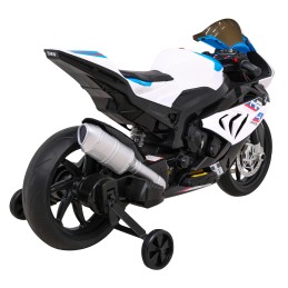 Motor BMW HP4 na akumulator dla dzieci Biały + Pomocnicze kółka + Wolny Start + EVA + MP3 LED