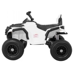 Quad ATV Air na akumulator dla dzieci Biały + Koła pompowane + Radio MP3 + Wolny Start