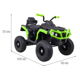 Quad ATV Air na akumulator dla dzieci Czarno-zielony + Koła pompowane + Radio MP3 + Wolny Start