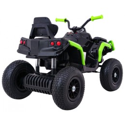 Quad ATV Air na akumulator dla dzieci Czarno-zielony + Koła pompowane + Radio MP3 + Wolny Start