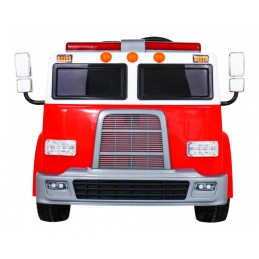 Wóz Straż Pożarna na akumulator dla dzieci + Armatka wodna + Megafon + Kogut strażacki + Pilot