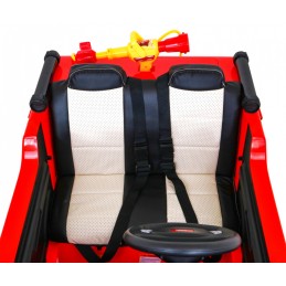 Wóz Straż Pożarna na akumulator dla dzieci + Armatka wodna + Megafon + Kogut strażacki + Pilot