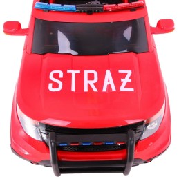Auto SUV Straż Pożarna na akumulator dla dzieci + Syreny + Światła + Megafon + Pilot