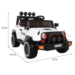 Auto Terenowe Full Time 4WD dla dzieci Biały + Napęd 4x4 + Pilot + Audio LED + Schowek
