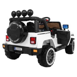 Auto Terenowe Full Time 4WD dla dzieci Biały + Napęd 4x4 + Pilot + Audio LED + Schowek