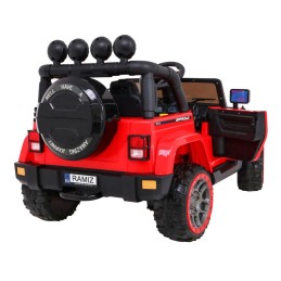 Auto Terenowe Full Time 4WD dla dzieci Czerwony + Napęd 4x4 + Pilot + Audio LED + Schowek