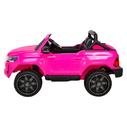 Toyota Hilux na akumulator dla dzieci, Różowy Pickup + Napęd 4x4 + Pilot