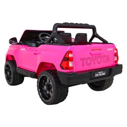 Toyota Hilux na akumulator dla dzieci, Różowy Pickup + Napęd 4x4 + Pilot
