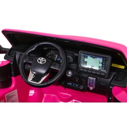 Toyota Hilux na akumulator dla dzieci, Różowy Pickup + Napęd 4x4 + Pilot