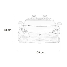 Auto Lamborghini Aventador SV na akumulator dla 2 dzieci Czerwony + Pilot 2,4 GHz + Pianka EVA + Audio LED