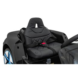 Autko BMW i4 na akumulator dla dzieci Czarny + Wolny Start + EVA + Ekoskóra + Audio LED + Pilot
