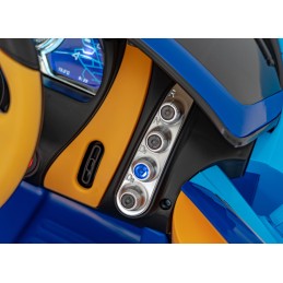Bugatti Chiron na akumulator dla dzieci Niebieski + Pilot + Bagażnik + EVA + Amortyzatory + Audio LED