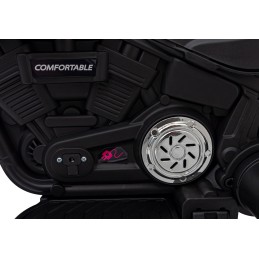 Motorek Chopper FASTER na akumulator dla dzieci Różowy + Radio FM + Panel audio + LED