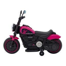 Motorek Chopper FASTER na akumulator dla dzieci Różowy + Radio FM + Panel audio + LED