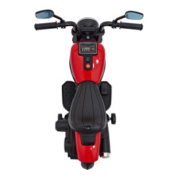 Motorek Chopper FASTER na akumulator dla dzieci Czerwony + Radio FM + Panel audio + LED