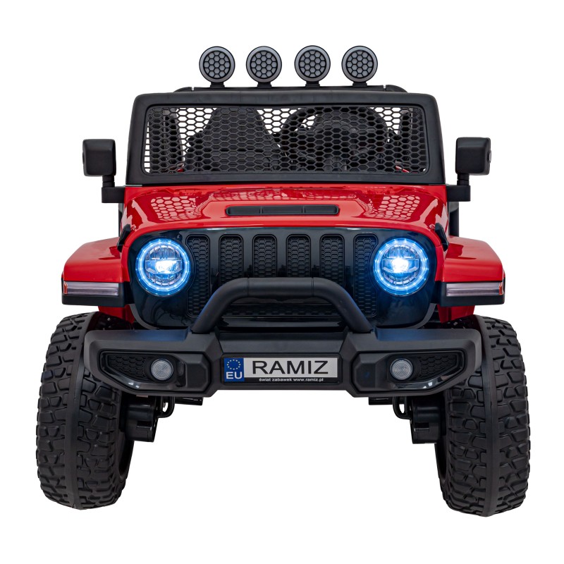 Auto terenowe OFF-ROAD 3.0 dla dzieci Czerwony + Pilot + Wolny Start + Pasy + Audio LED